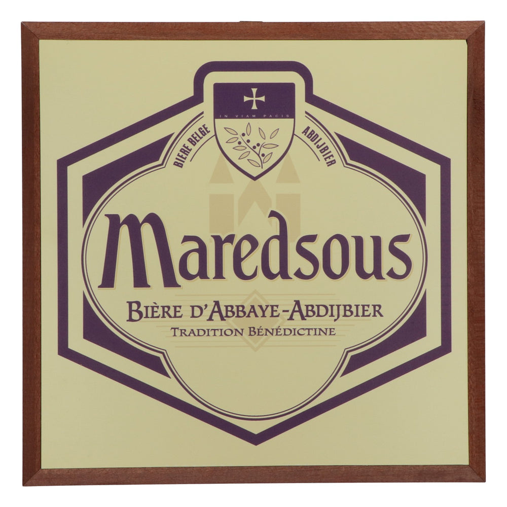 Maredsous Bier Wandbild Wanddekoration Bild Holz 32,5cm x 32,5cm