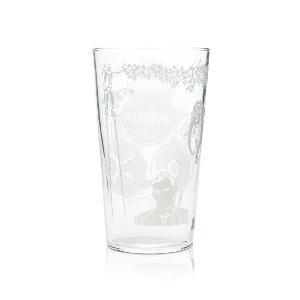 Marstons Bier Glas 0,5l Becher Pint Gravur Gläser Englisch Beer Willi Cup