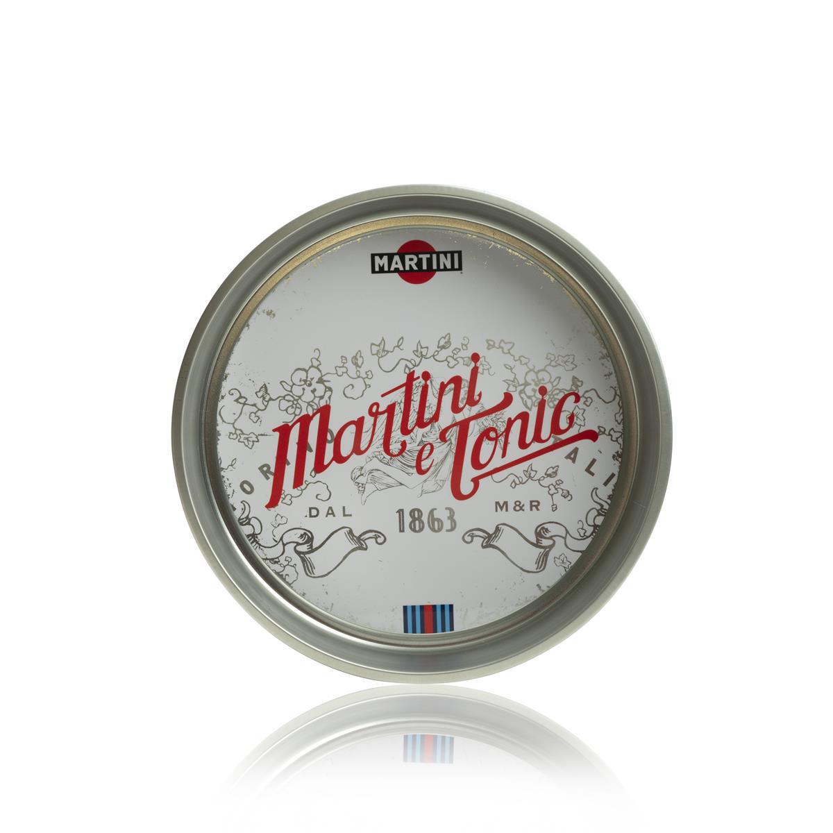Martini Wermut Tablett Serviertablett Kellnertablett Metall Martini e Tonic