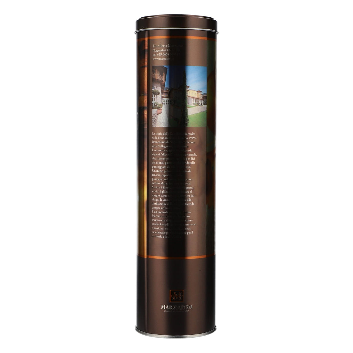 Marzadro Grappa Blechdose Flaschen-Verpackung Gold Geschenkverpackung – Ansicht 4