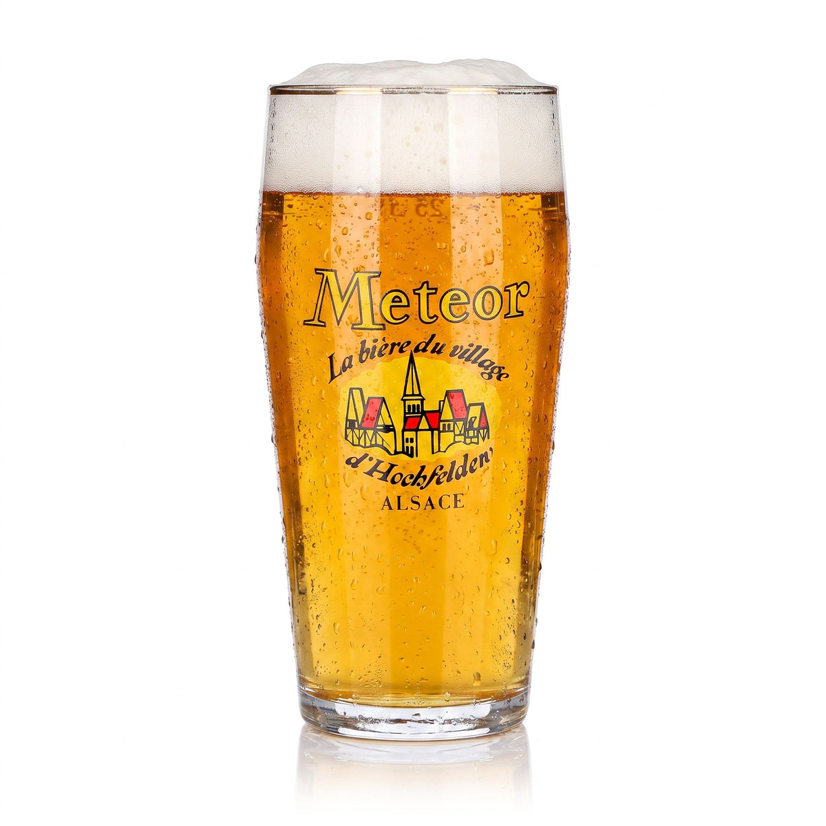Meteor Bier Glas 0,25l Becher Alsace Goldrand