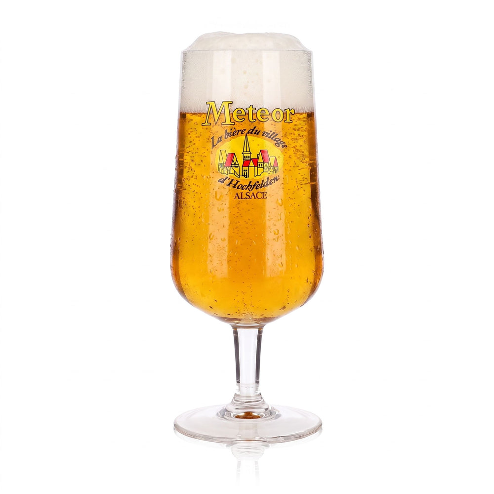 Meteor Bier Glas 0,4l Pokal La bière du village