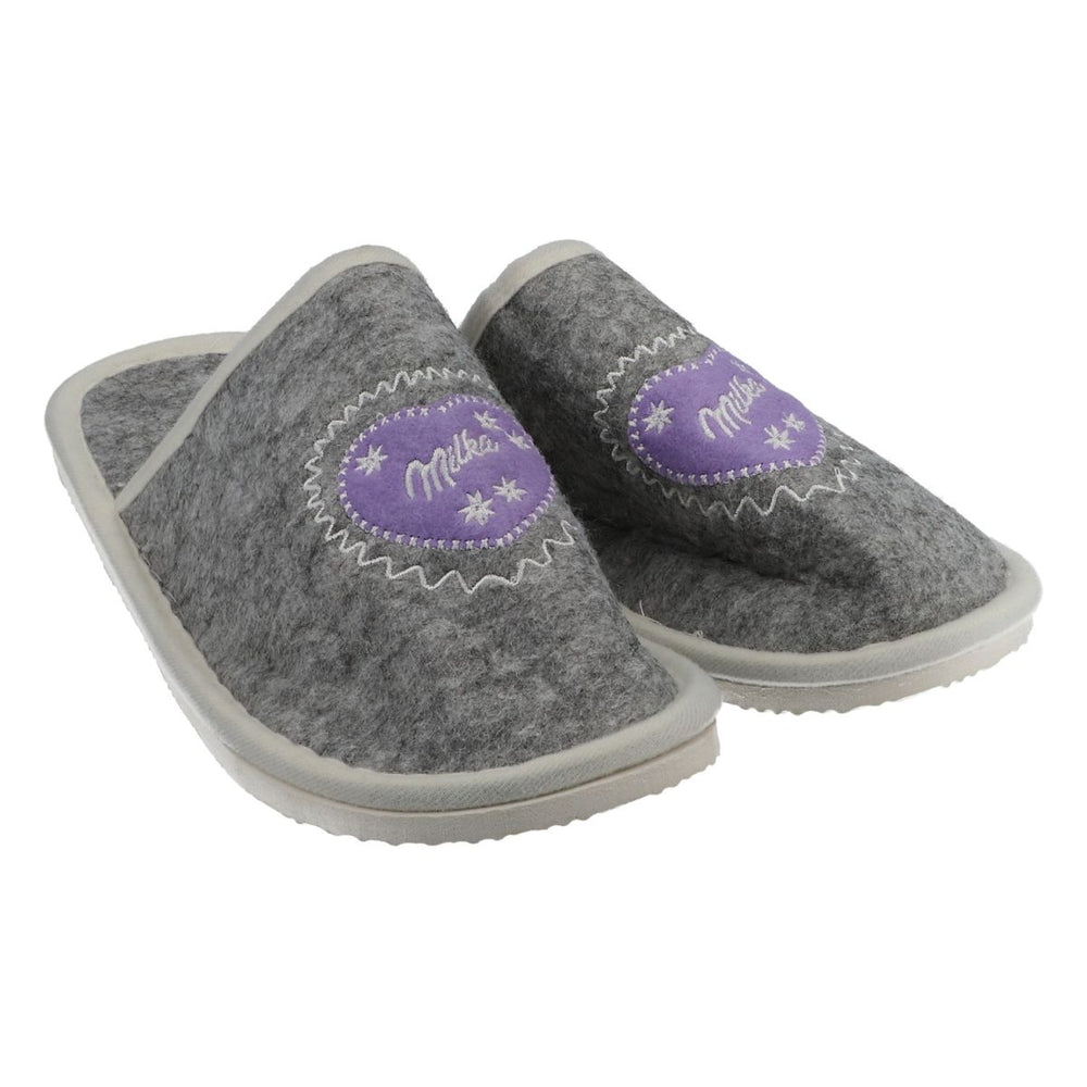 Milka Schlappen Hausschuhe Slipper Latschen Filz Merchandise Schokolade