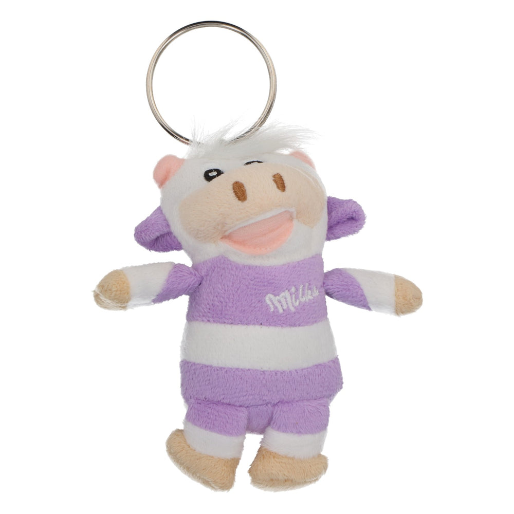 Milka Schokolade Schlüsselanhänger Anhänger Plüschkuh lila/weiß