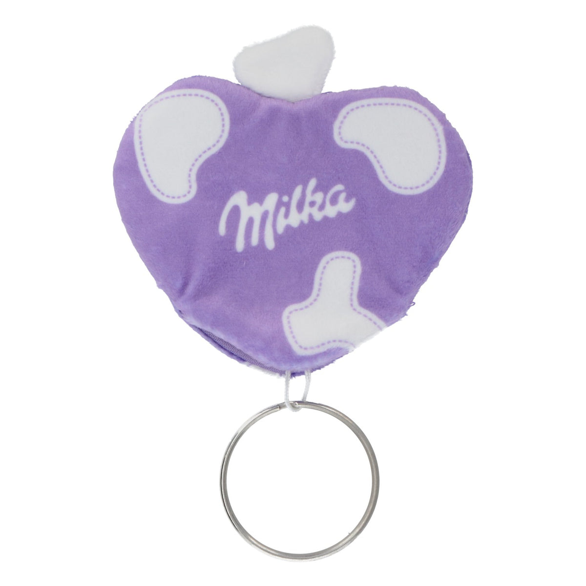 Milka Schokolade Schlüsselanhänger Herz Stoff Lila – Ansicht 2