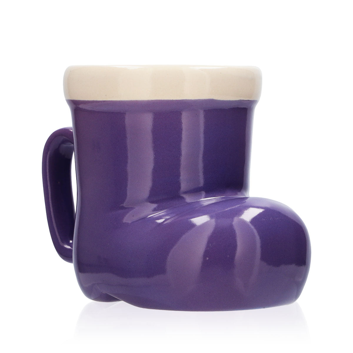Milka Süßigkeiten Milchbecher Kakao Glas 0,4l Kinder Tasse Stiefel Lila – Ansicht 4