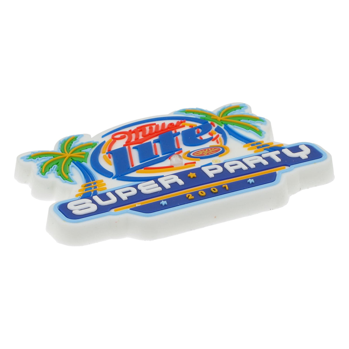 Miller Bier Anstecker LED Super Party 2007 Gummi Pin Neu Sammlerstück – Ansicht 2