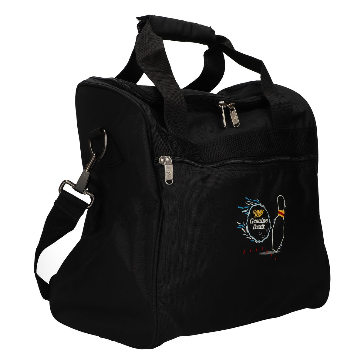 Miller Bier Tasche Bowling Bag für 1 Kugel mit Ball Einsatz Umhängegurt schwarz – Ansicht 2