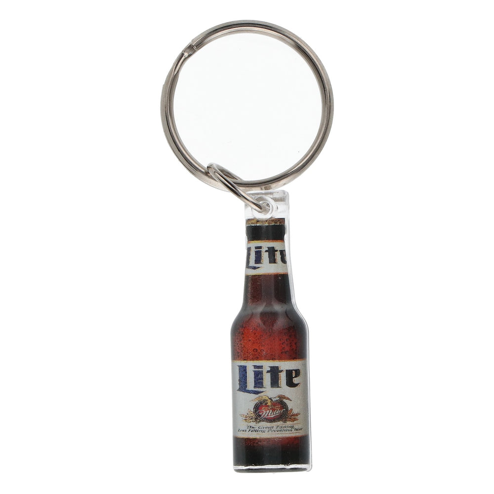 Miller Lite Bier Flaschenform Schlüsselanhänger Transparent Kunststoff