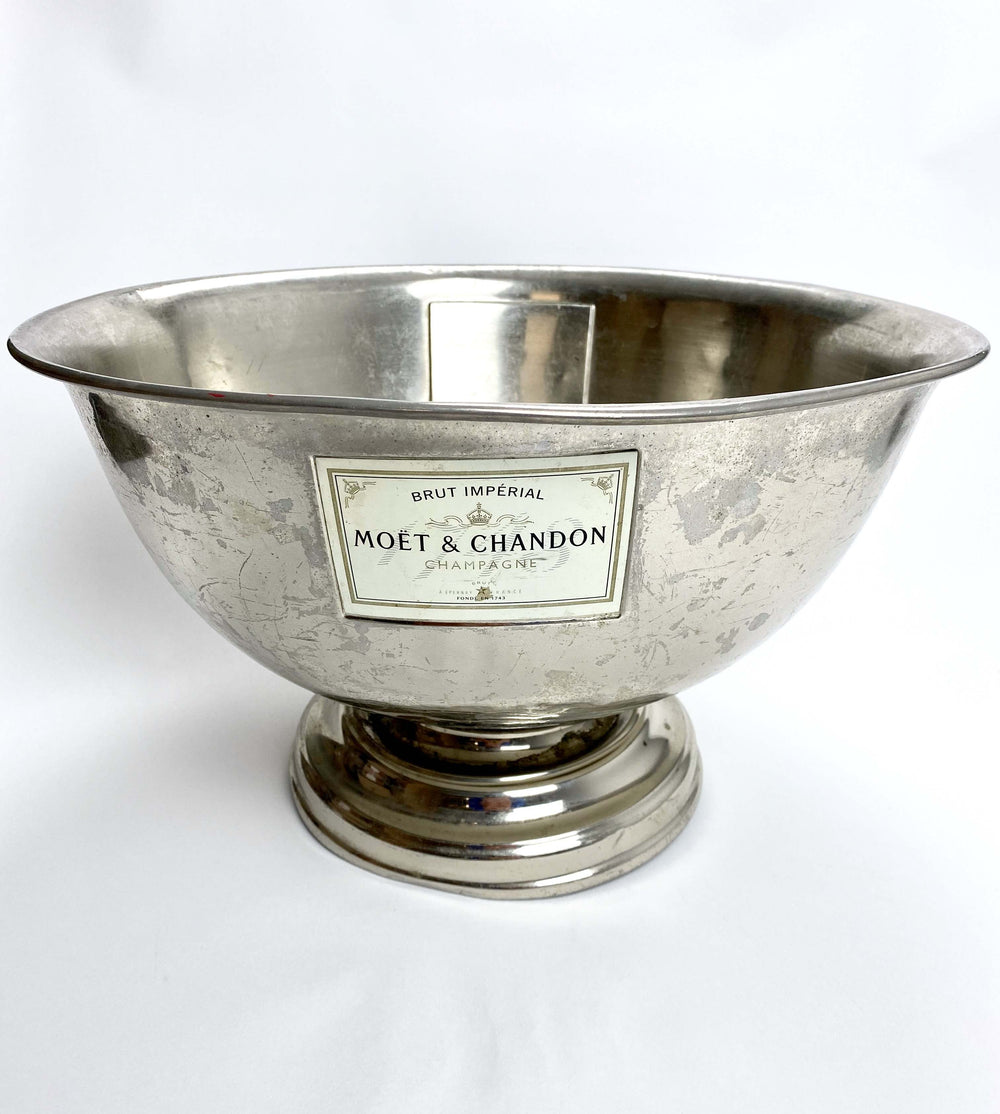 Moet Chandon Champagner Flaschenkühler Eiswürfelbehälter Metallwanne groß alt