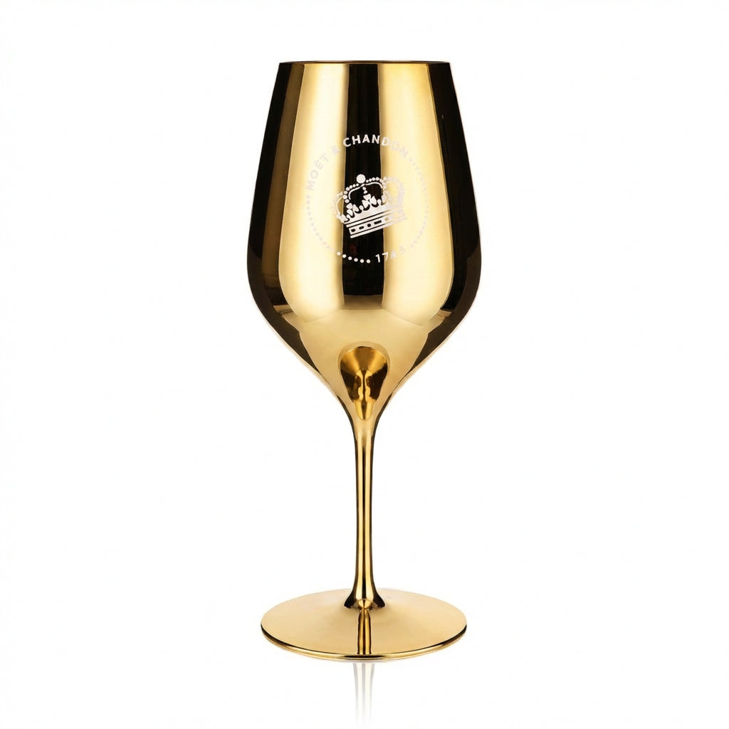 Moet Chandon Champagner Glas 0,6l Weinglas Echtglas Gold neues Logo