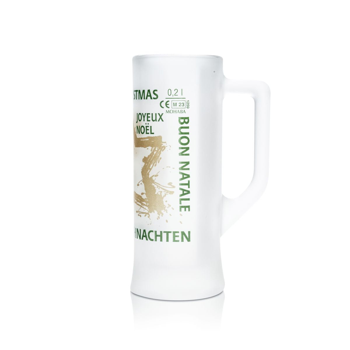 Mohaba Glühwein Glas 0,2l Krug Thermoglas Henkelglas Satiniert Punschgläser – Ansicht 3