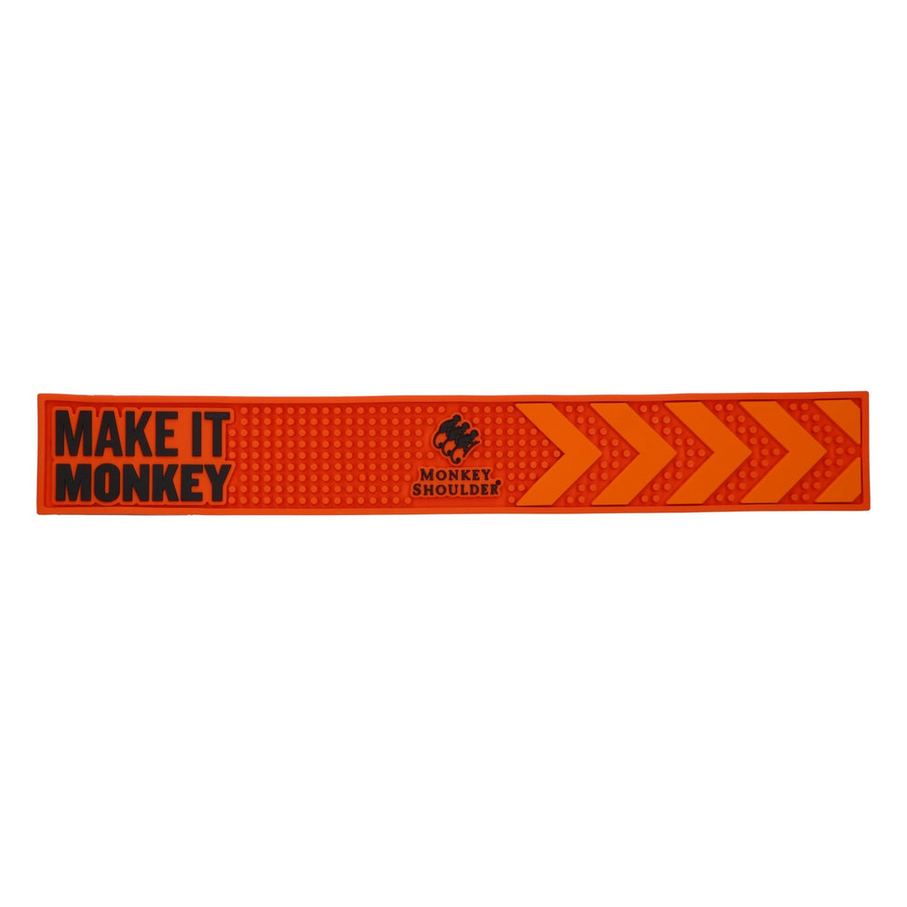 Monkey Shoulder Whiskey Barmatte 60x8,5cm neu Gummi orange Abtropfmatte Runner