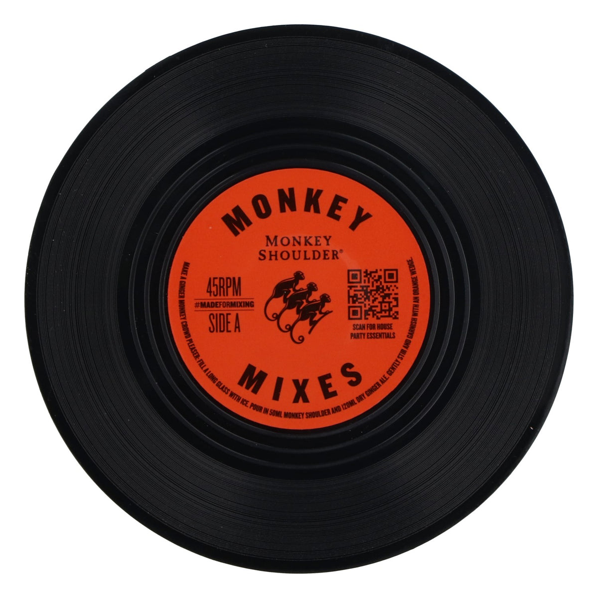 Monkey Shoulder Whiskey Untersetzer Durchmesser 10,5cm neu Keramik schwarz – Ansicht 2