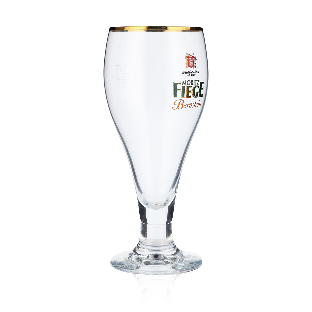 Moritz Fiege Bier Glas 0,3l Biergläser Pokalglas dicker Stiel Goldrand – Ansicht 2