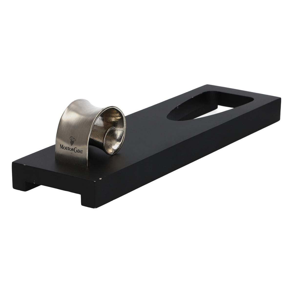 Mouton Cadet Wein Flaschenhalter Tischaufsteller Schwarz Metallbügel Geschenk