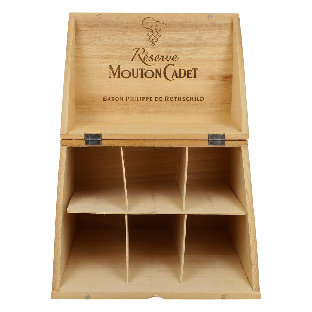 Mouton Cadet Wein Holzkiste Raumdekoration 27,5x18,5x32 cm Reserve – Ansicht 2