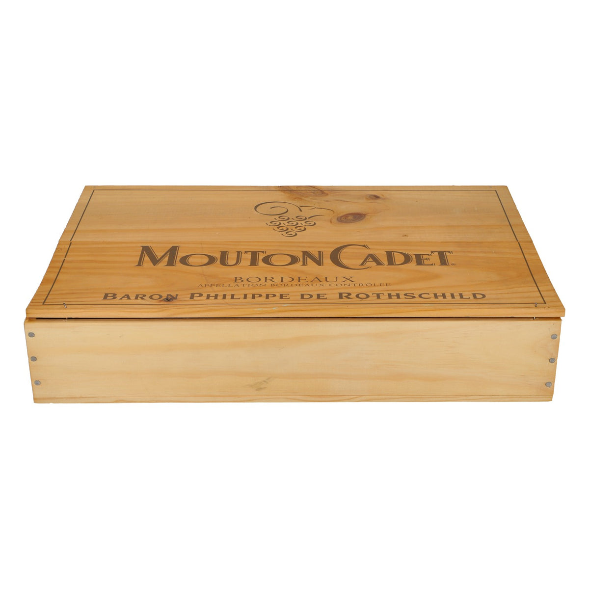 Mouton Cadet Wein Holzkiste Raumdekoration 32x50x10 cm – Ansicht 2