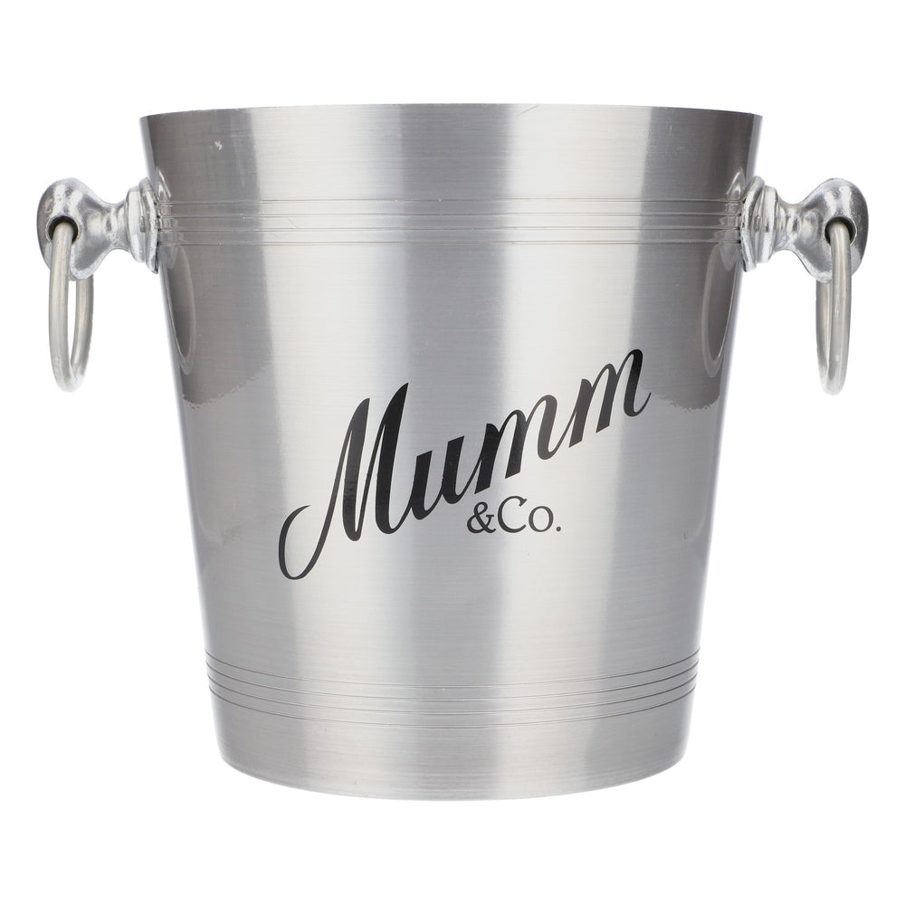 Mumm Sekt Kühler Eiseimer Flaschenkühler Icecube Silber mit Henkel