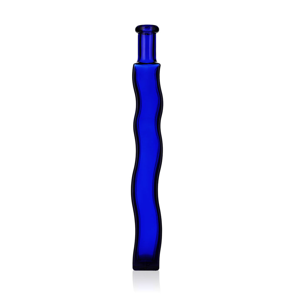 No Name Sonstiges Glas 0,2l Blaues Glas Wellig Vase Dekoflasche