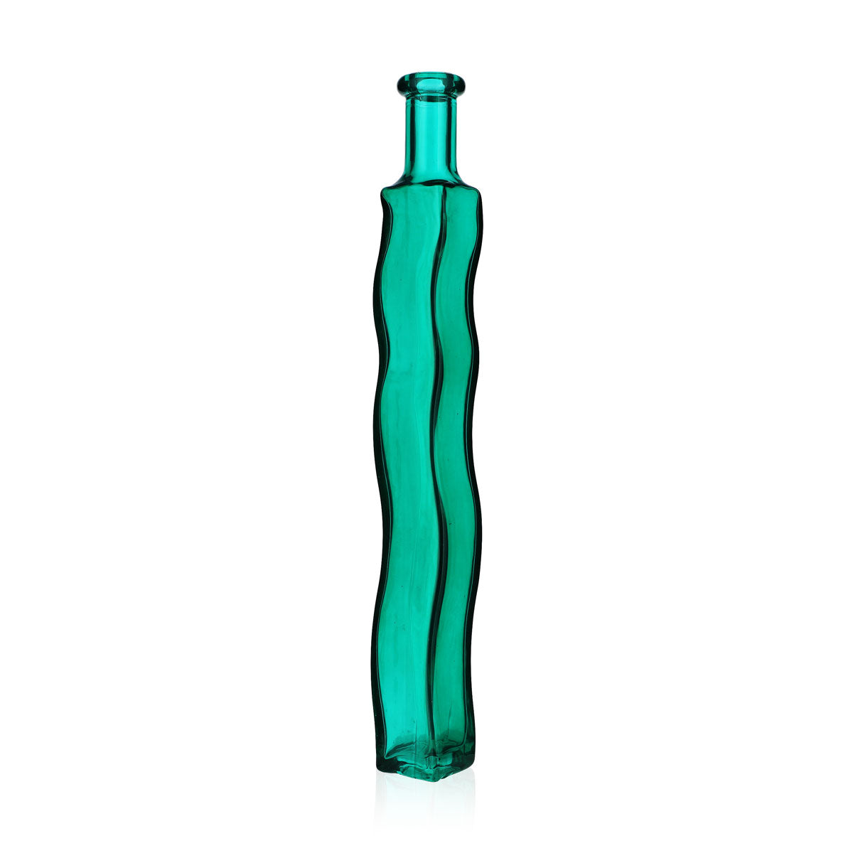 No Name Sonstiges Glas 0,2l Grünes Glas Wellig Vase Dekoflasche – Ansicht 4
