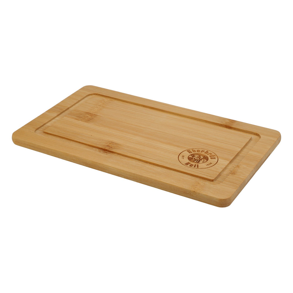 Oberbräu Hell Bier Brotzeitbrett Schneidebrett Wurstbrett Echtholz 25x15 cm