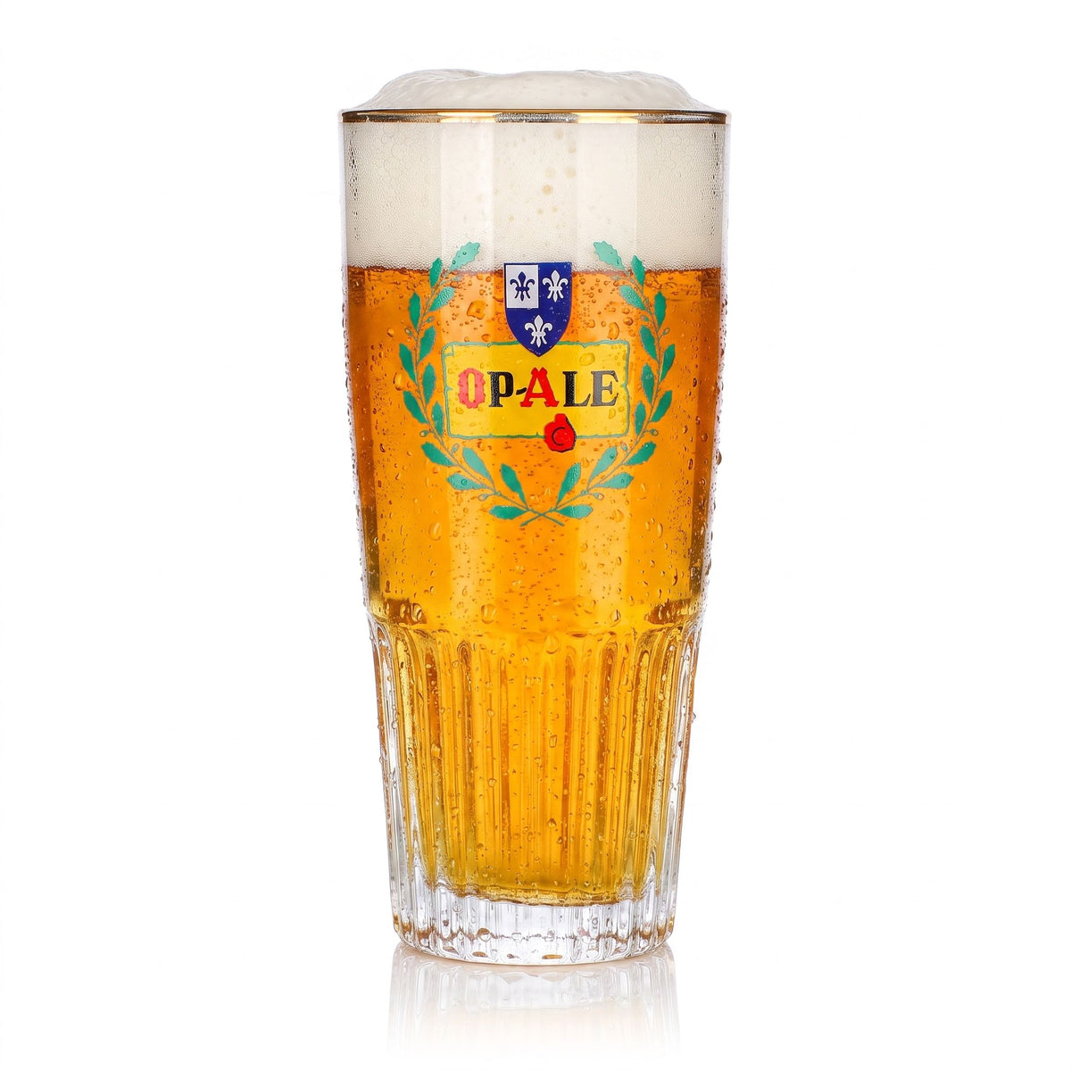 Op-Ale Bier Glas 0,33l Becher Goldrand Relief
