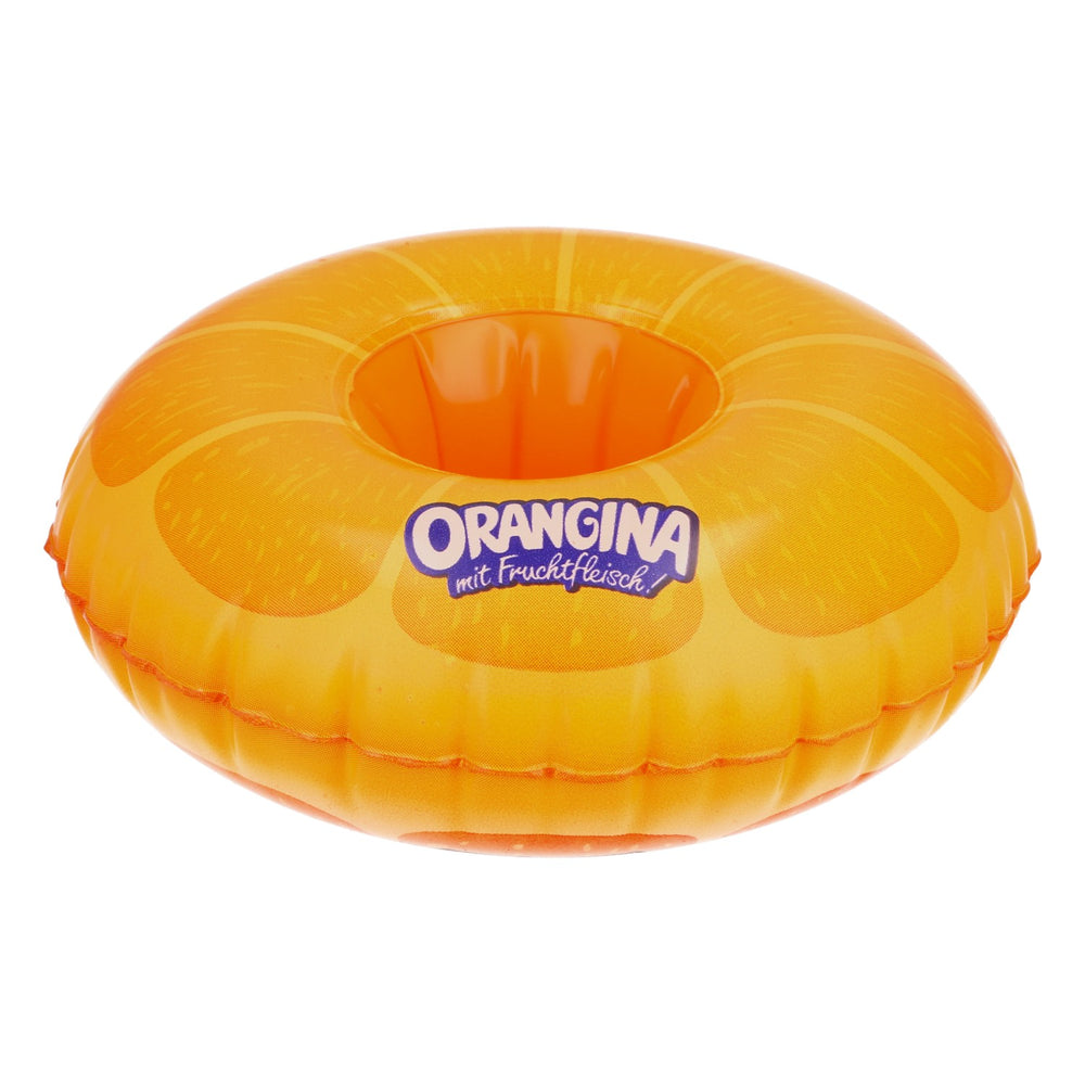 Orangina Softdrink schwinnender Getränkehalter für Pool Orange aufblasbar