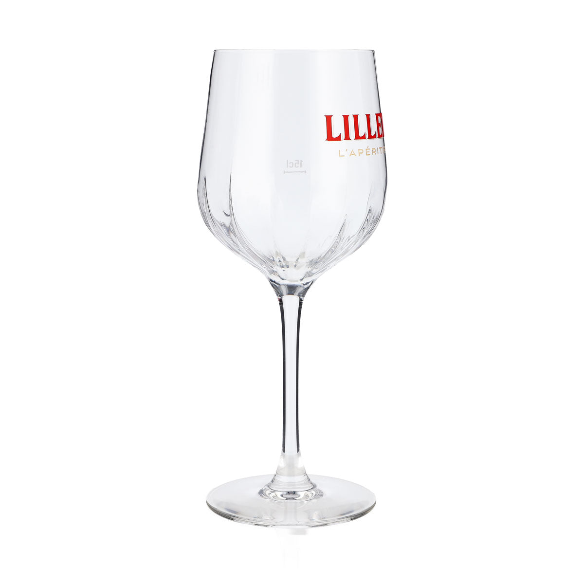 Original Lillet Signature Glas 0,45l Aperitif Weinglas mit Eichstrich und edlem Glasrelief-Design – Ansicht 3