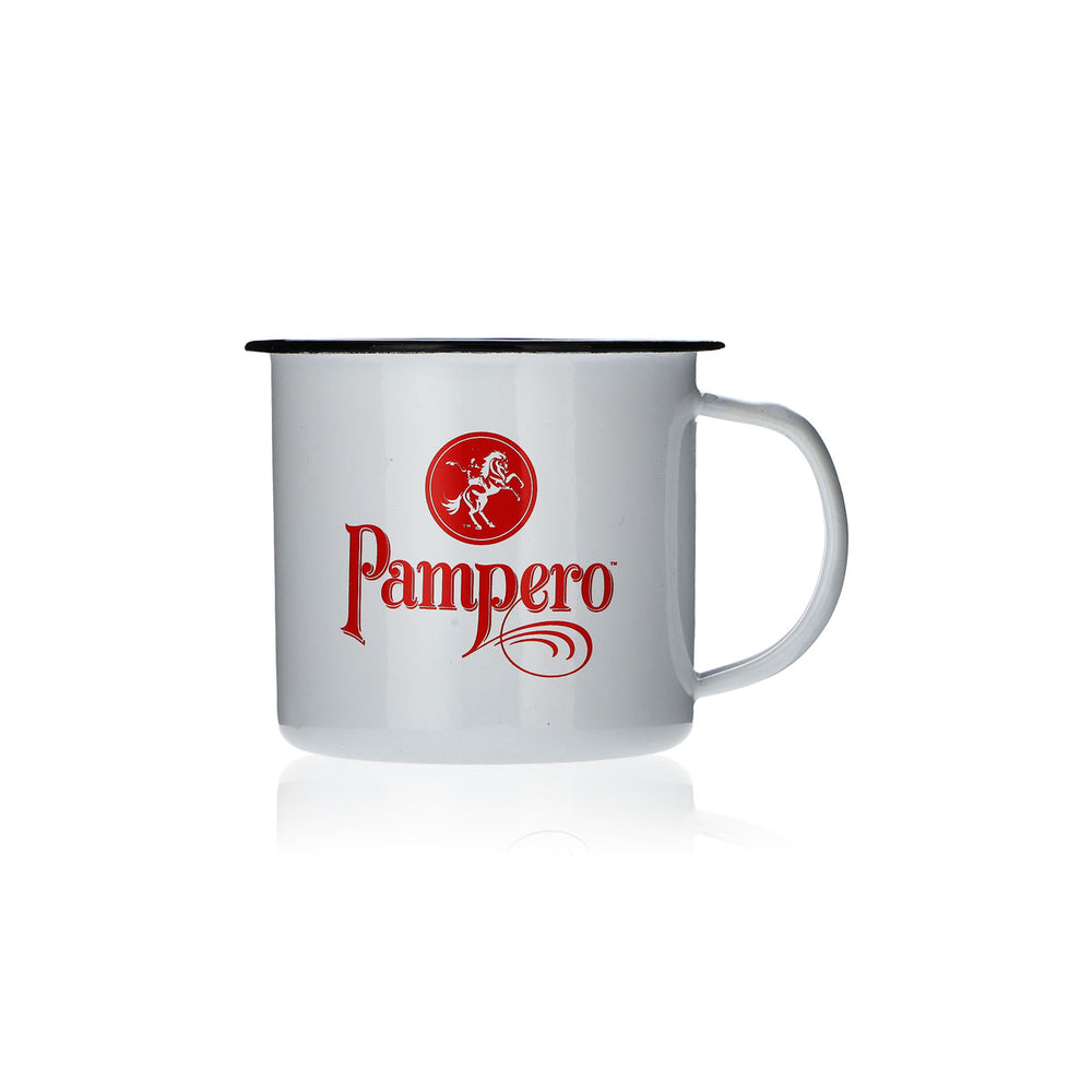 Pampero Rum Emaile Becher Kaffeebecher Mug Moskow Mule Becher weiß