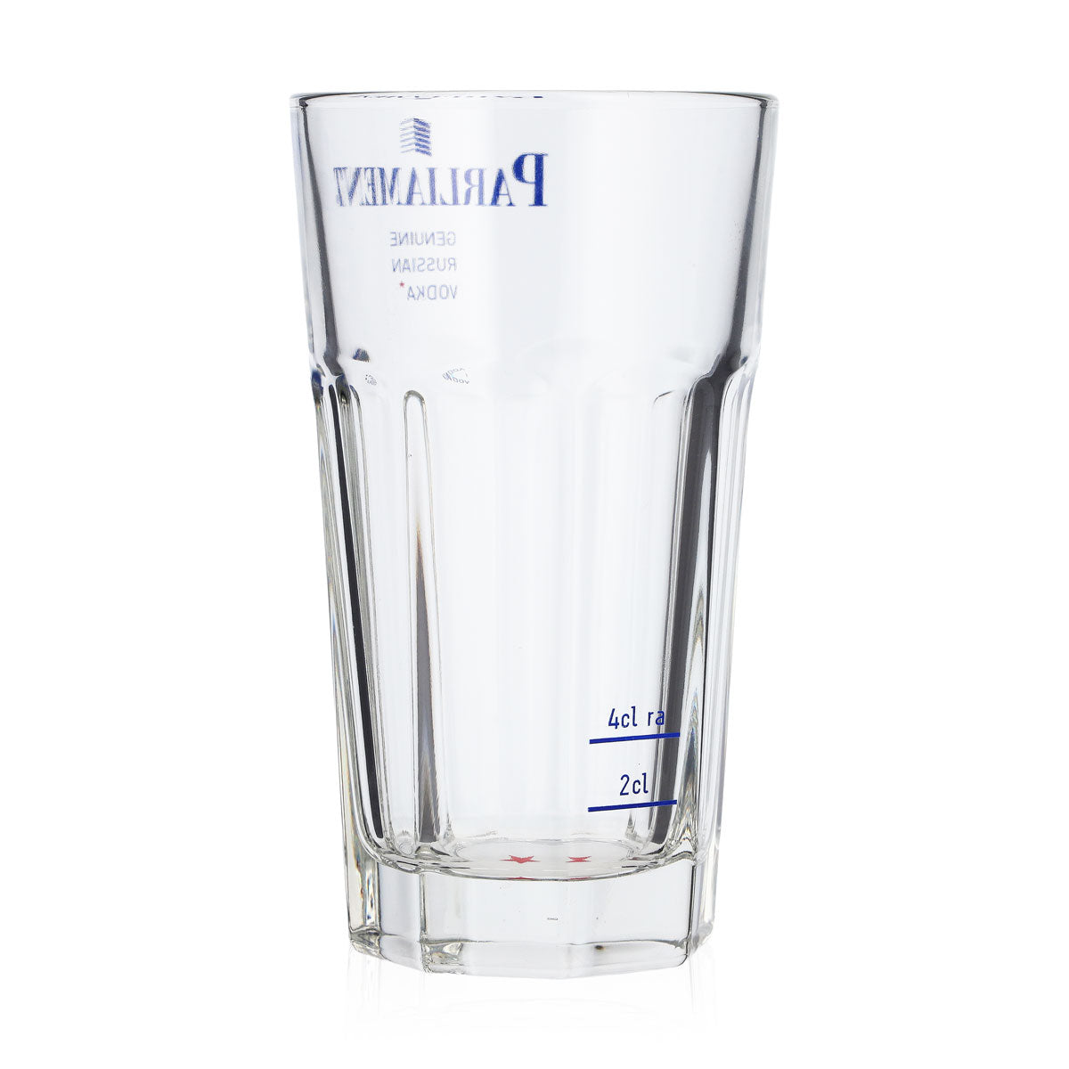 Parliament Vodka Glas 0,32l Becher Kontur blaues Logo 2cl/4cl – Ansicht 3