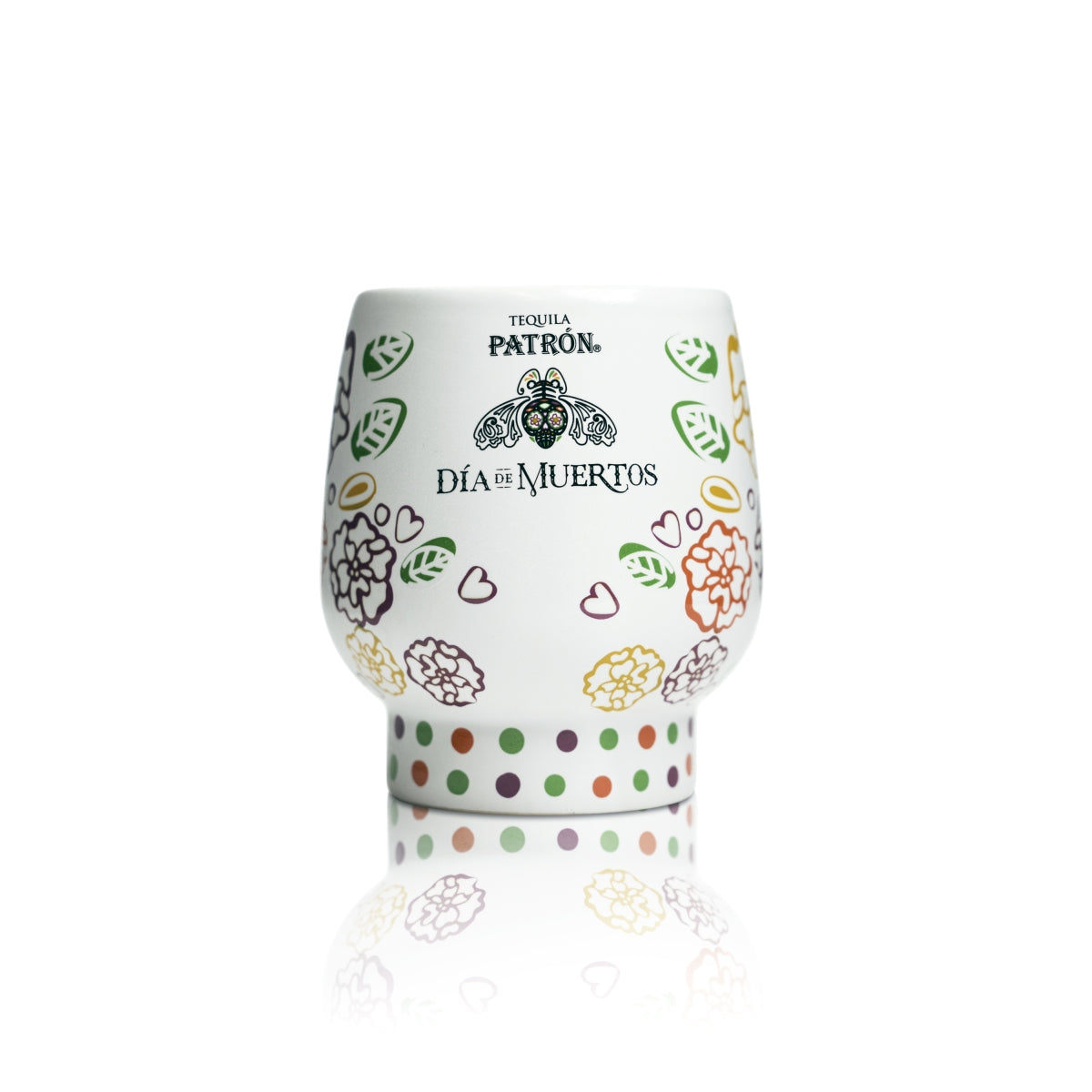 Patron Tequila Glas 0,3l Totenkopf Becher Keramik Dia de los Muertos grün Bar – Ansicht 3