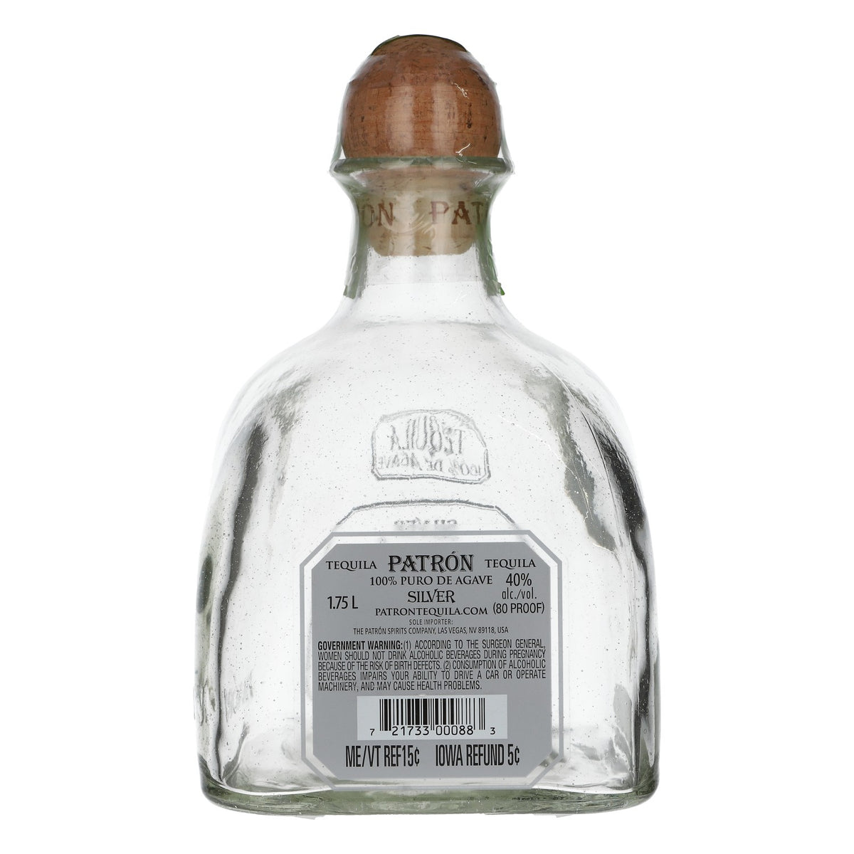 Patron Tequila Showflasche Dekoflasche 1,7l Silver Mexico 40%vol mit Kork – Ansicht 4