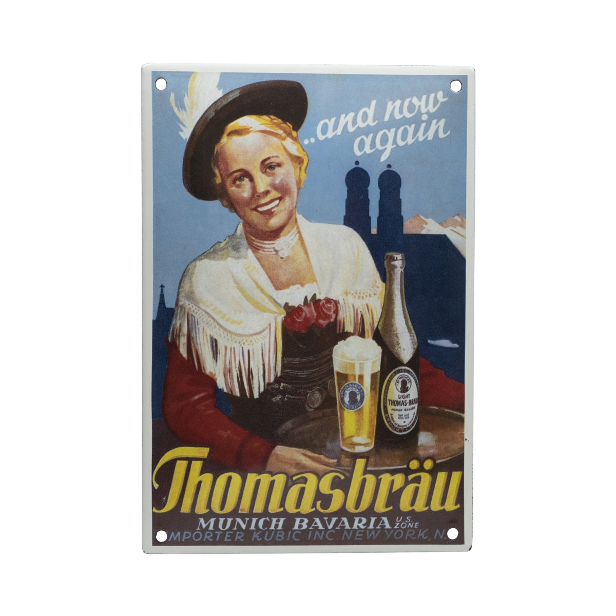 Paulaner Bier Blechschild Emaille Thomasbräu Sammler Limitiert Zertifikat Tafel