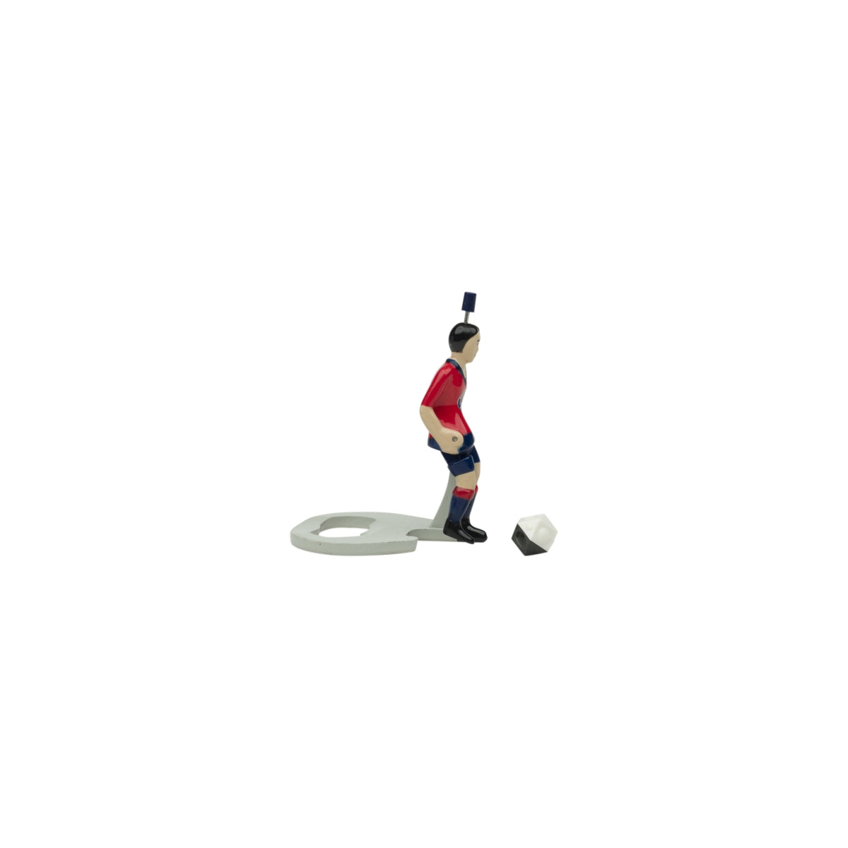 Paulaner Bier Flaschenöffner Tipp Kick Figur mit Ball rot Spieler Trikot Brauer – Ansicht 2