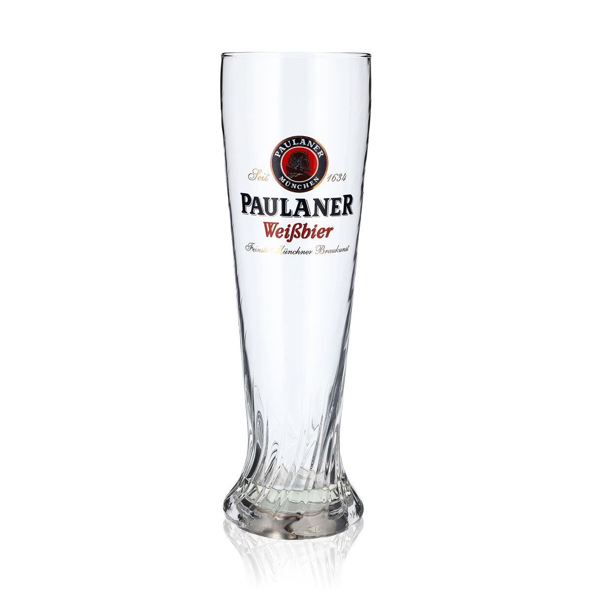 Paulaner Bier Glas LED Weißbierglas Relief Glas 0,5l Bierglas Sahm Sonderglas