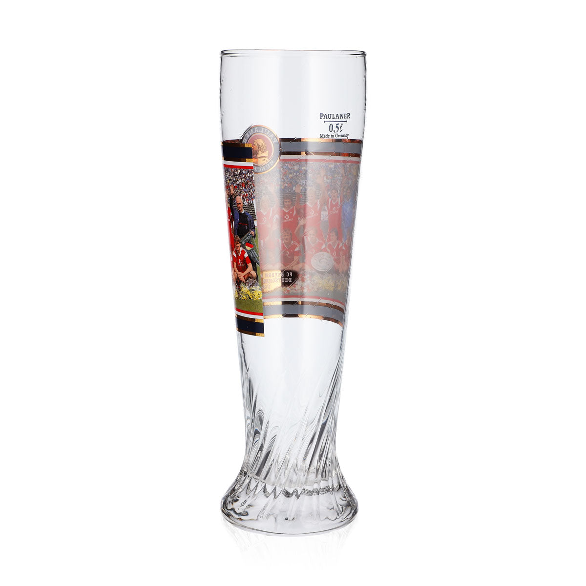 Paulaner Bier Glas Pokal 0,5l FC Bayern München Deutscher Meister 1986 Relief – Ansicht 3