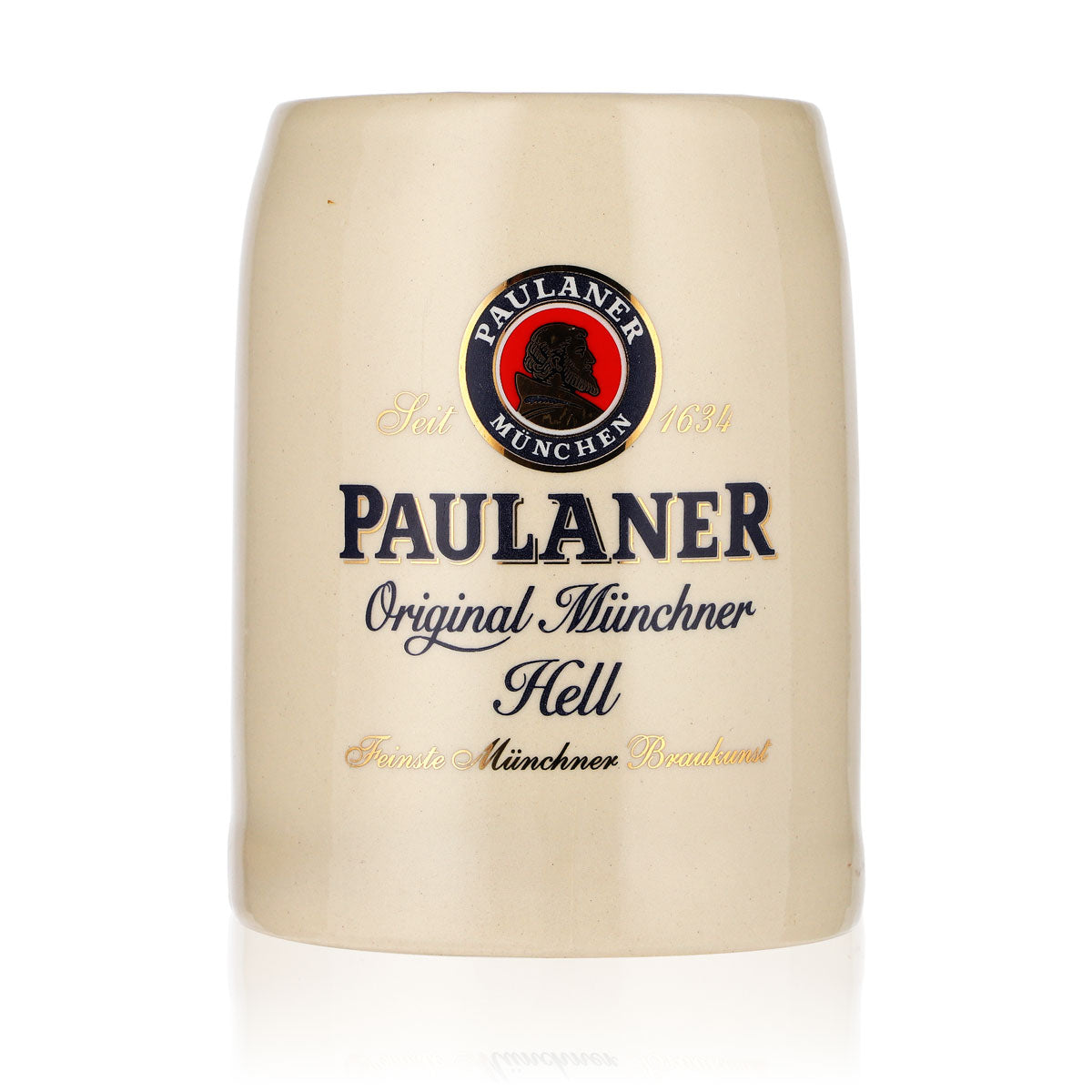 Paulaner Bier Glas Sammlerkrug Seidel 0,64l Tonkrug Trinkskala – Ansicht 2