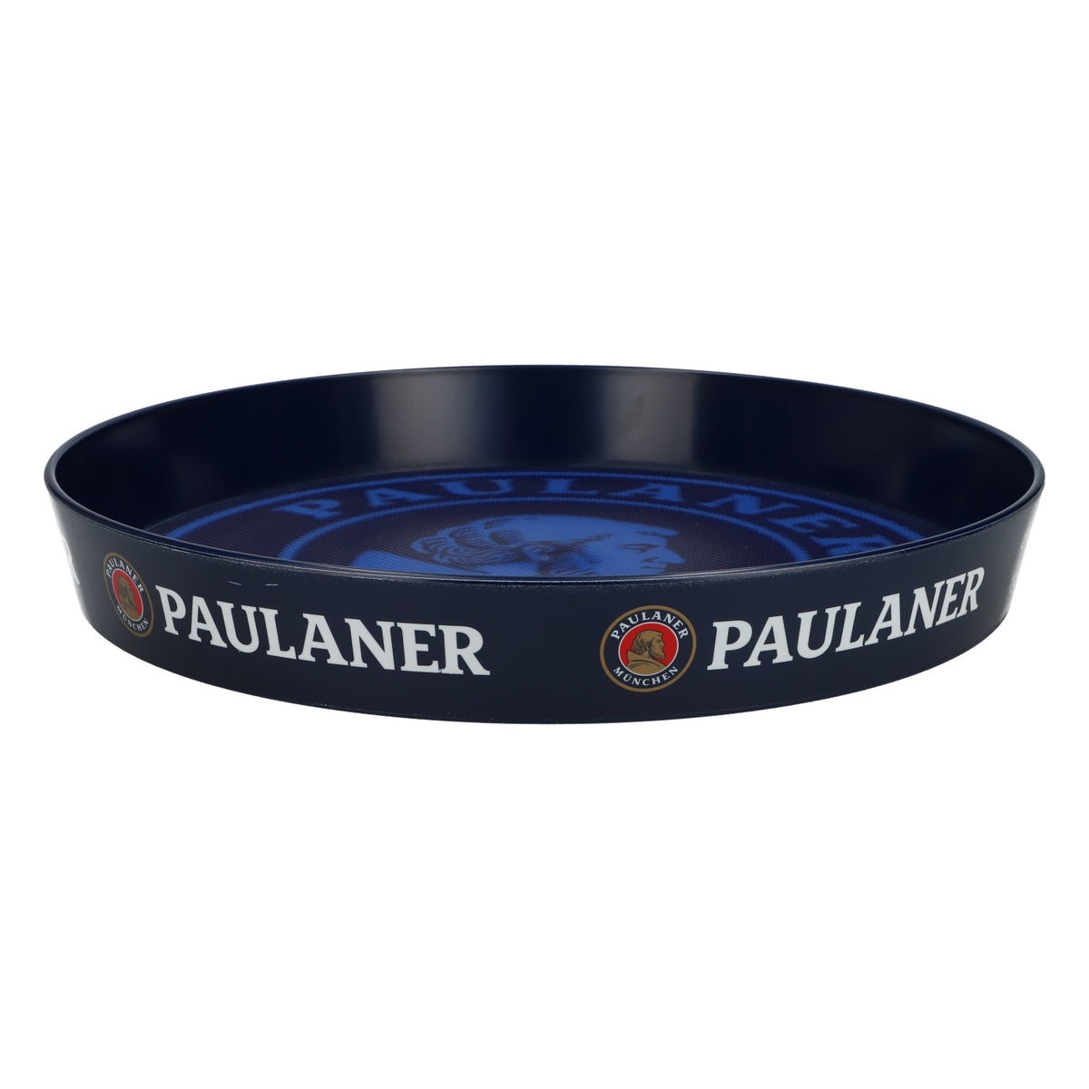 Paulaner Bier Tablett Serviertablett Kellnertablett Blau Gummiert – Ansicht 3