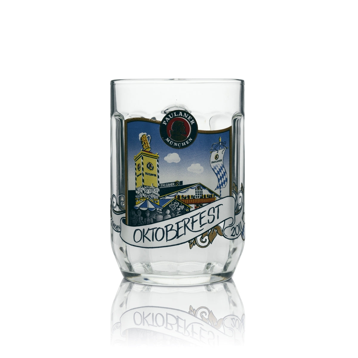 Paulaner Bierkrug Glas 0,5l Oktoberfest 2011 Sammleredition Humpen Seidel Gläser – Ansicht 2