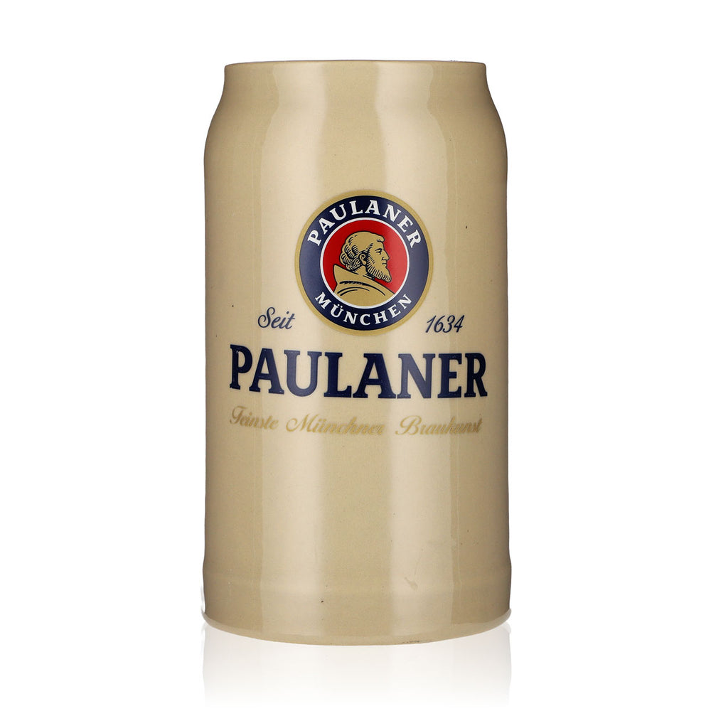 Paulaner Glas Ton Weissbier Tonkrug Steingut Seidel 1,0l Bierkrug Bierglas