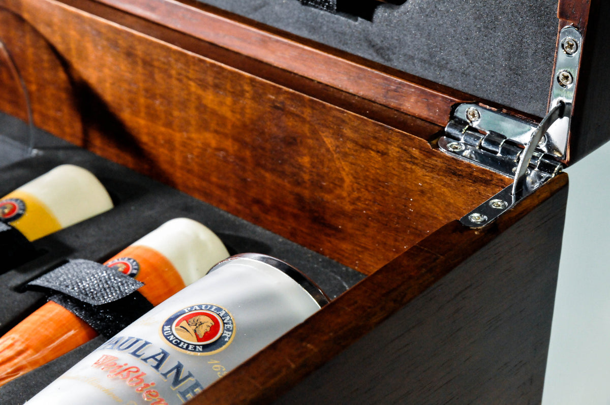 Paulaner Weissbier Grillkoffer Barbeque Besteck 12 teiliger Echtholzkoffer – Ansicht 6