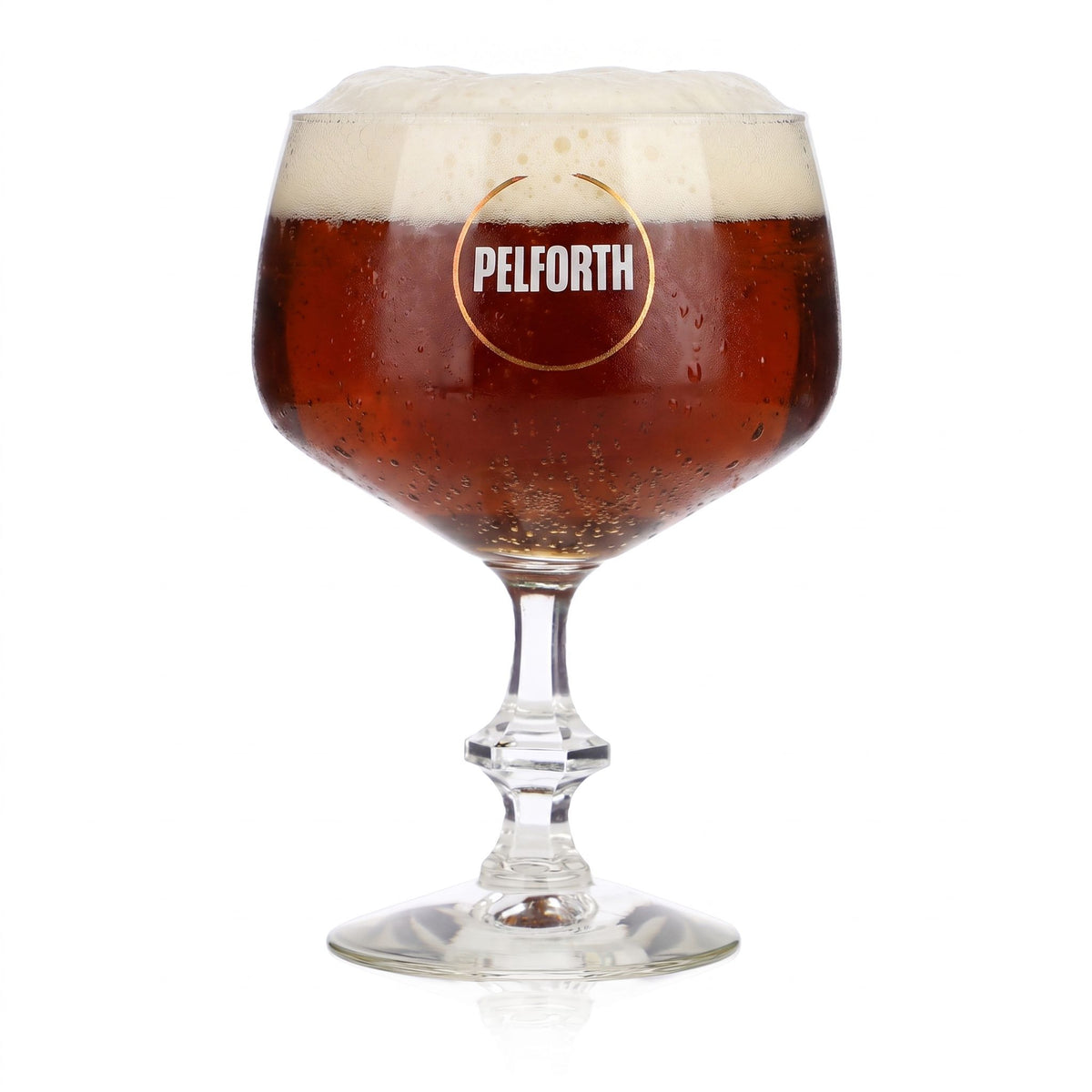 Pelforth Bier Glas 0,35l Pokal Tulpe Eckiger Stiel Durobor