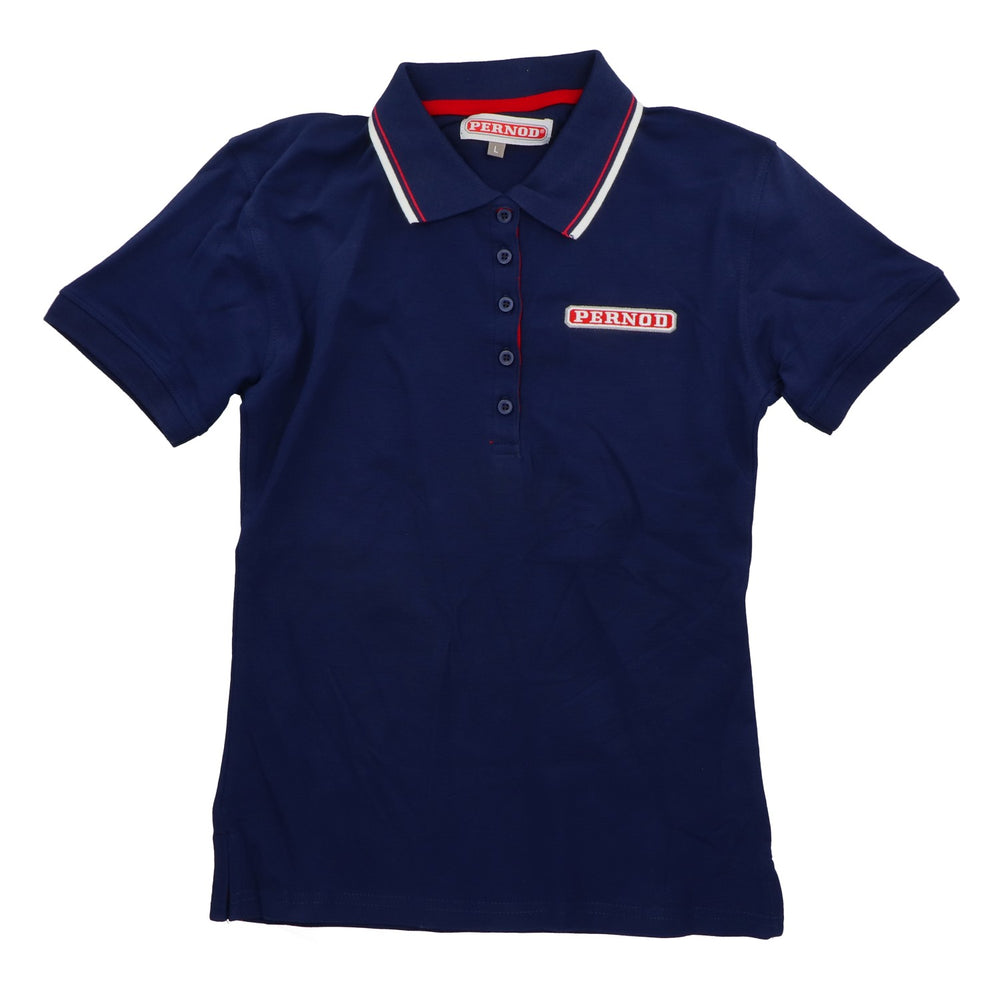 Pernod Likör Poloshirt Men Shirt Werbeshirt weiß roter Kragen Blau Gr. L