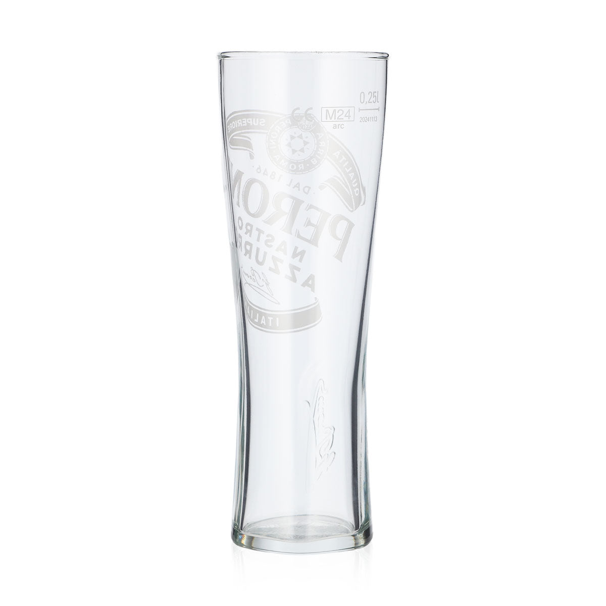 Peroni Bier Glas 0,25l Pokalglas "Nastro Azzuro" Signature Relief unten – Ansicht 3