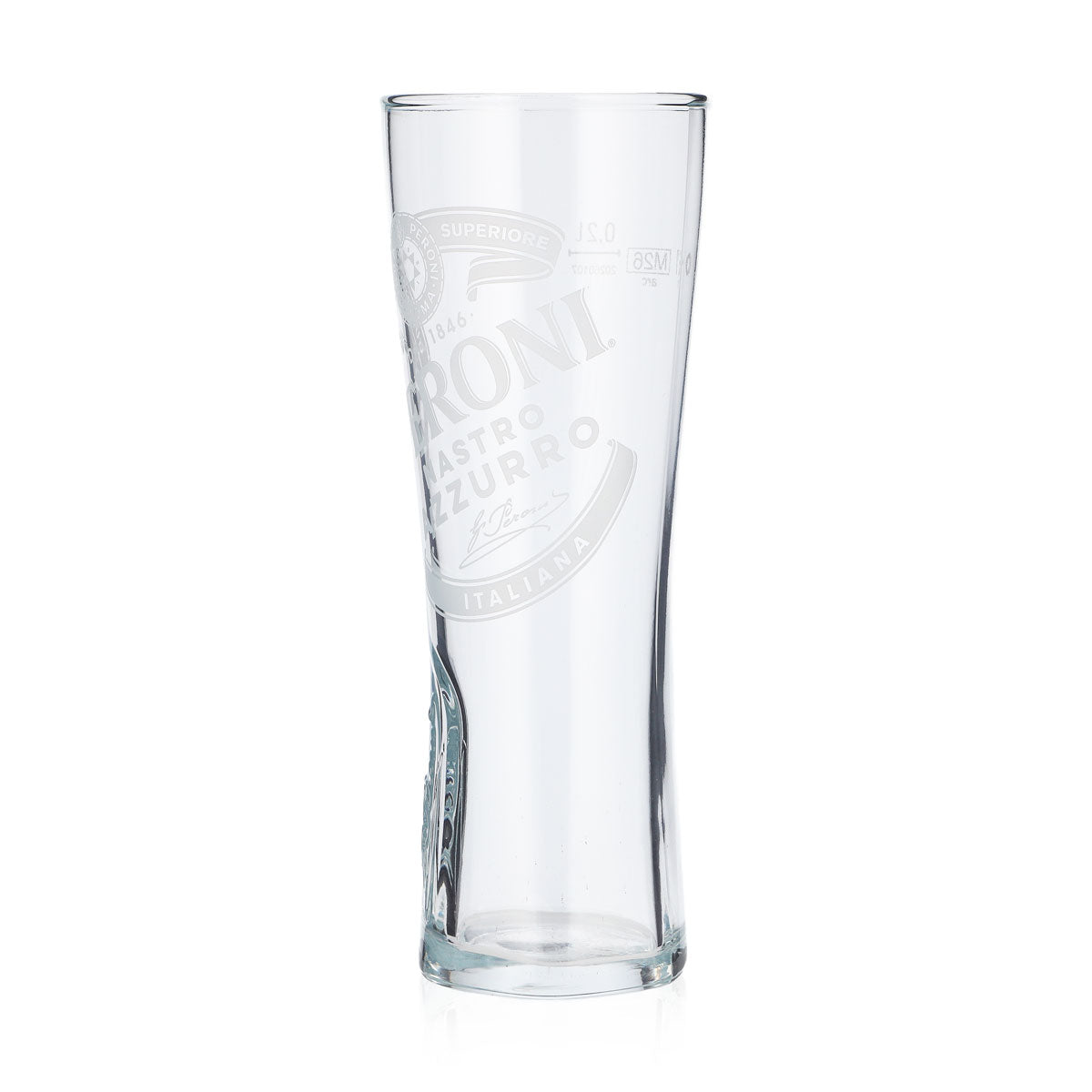 Peroni Bier Glas 0,2l Pokalglas "Nastro Azzuro" Signature Relief unten – Ansicht 4