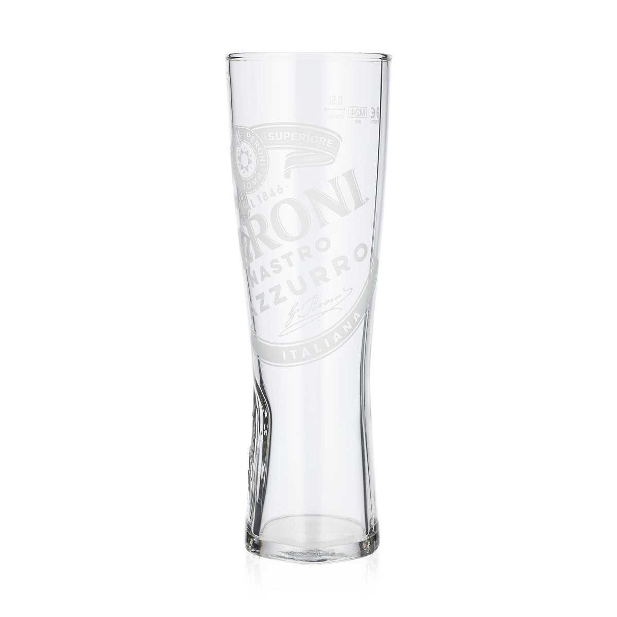 6er Set Peroni Nastro Azzurro Glas 0,5l – Pokal Signature Relief geeicht – Ansicht 5