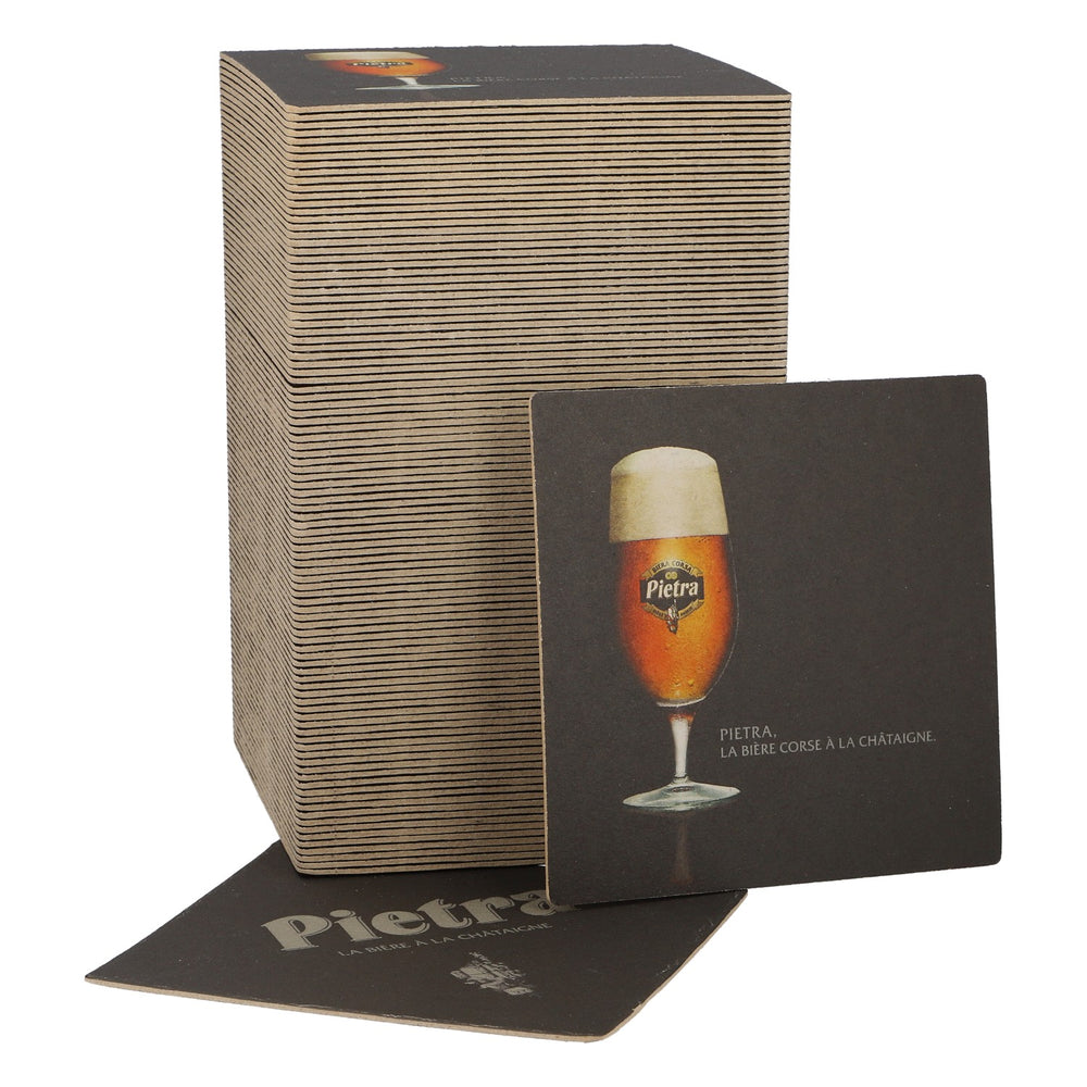 Pietra Bier Bierdeckel Untersetzer neu Papier schwarz Coaster Glasuntersetzer