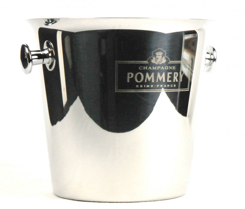 Pommery Champagner Flaschenkühler Eiswürfelbehälter Edelstahl Silber – Ansicht 2