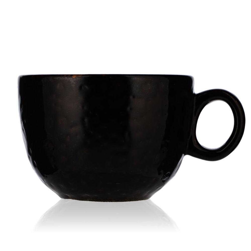 Porzellan Kaffeetasse Tasse Lattebecher mit Henkel Mattschwarz